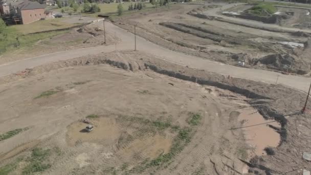 Vue Panoramique Chantier Construction Logements Pendant Phase Nivellement Préparation Site — Video