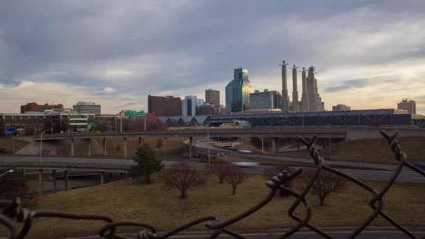 Pemandangan Kansas City Skyline — Stok Video