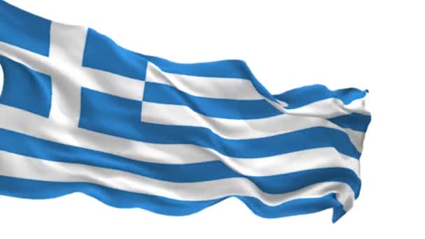 Grèce Drapeau Agitant Animation Avec Canal Alpha Facile Utiliser — Video