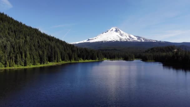 Aérea Trillium Lake Mount Hood Oregon — Vídeos de Stock