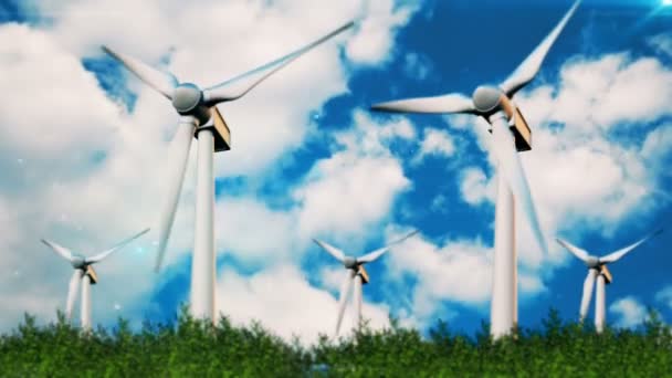 Windmolens Ecologisch Concept Video — Stockvideo