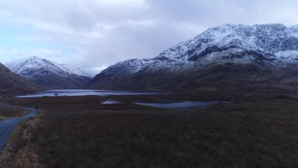 Vacker Sjö Mellan Berg Vintertid Län Mayo Irland — Stockvideo