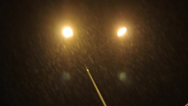 Straatlampen Een Regenachtige Nacht Noord Italië Zomer — Stockvideo