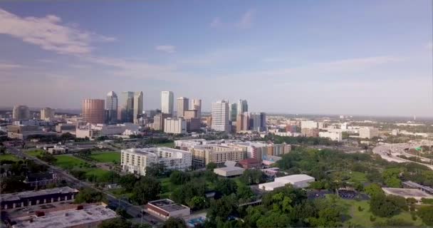 Filmati Aerei Laterali Del Drone Downtown Tampa Usa — Video Stock