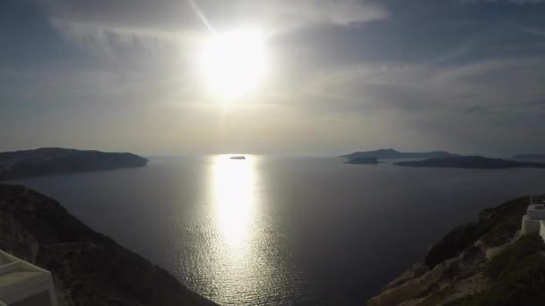 Solnedgång Den Grekiska Santorini Time Lapse Video Tas Med Gopro — Stockvideo