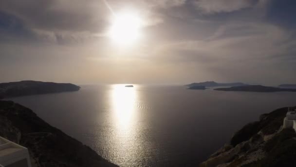 Puesta Sol Isla Griega Santorini Vídeo Lapso Tiempo Tomado Con — Vídeos de Stock