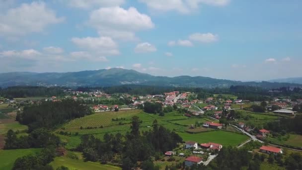 Drone Voando Sobre Lado País Alenquer Portugal Uma Cidade Tranquila — Vídeo de Stock