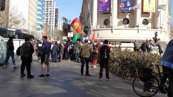 Včas Politický Protest Proti Rasismu Hnutí Alt Right Aucklandu — Stock video