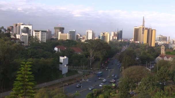 Nairobi City Keňa Založení Centra Panorama Nairobi Auta Budovy Keňa — Stock video