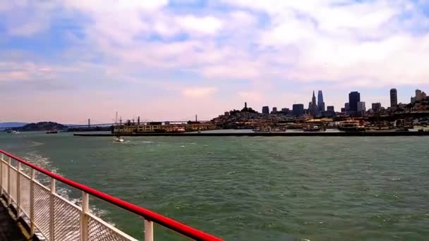 San Francisco Vew Öbölbeli Turistahajók Egyikéből — Stock videók