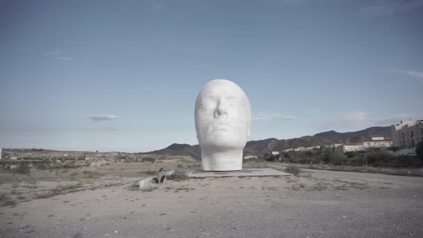 Giant Head Figure Sculpture Museum Spain — Stock Video