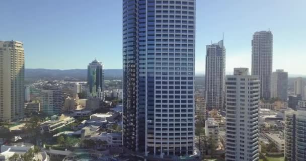 Scenic Aerial Drone Beelden Van Australië Surfers Paradise Skyline — Stockvideo