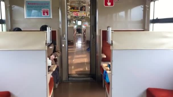 在日本的火车上行走 — 图库视频影像