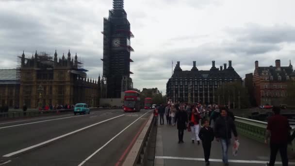Big Ben Στο Λονδίνο Και Westminster Abbey — Αρχείο Βίντεο