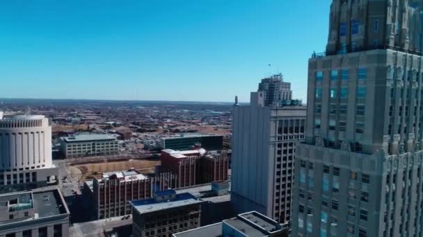 Luchtfoto Het Centrum Van Stad — Stockvideo