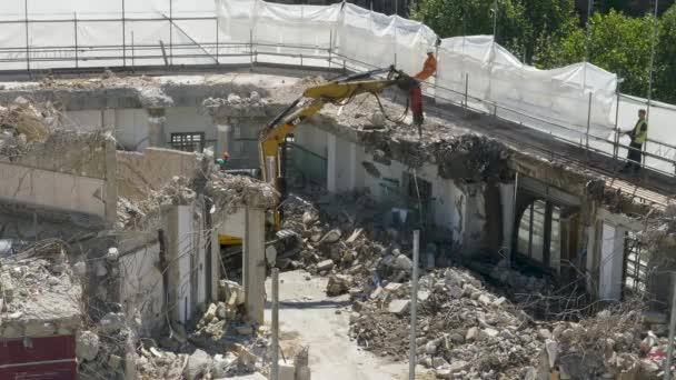 Cat 308 Stort Neer Bouwplaats Ergon House Millbank Londen — Stockvideo