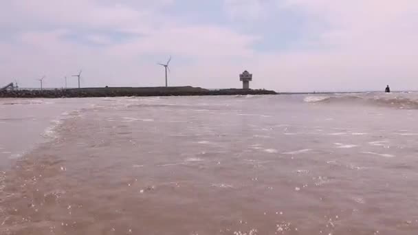 Тихий Пляж Хвилі — стокове відео