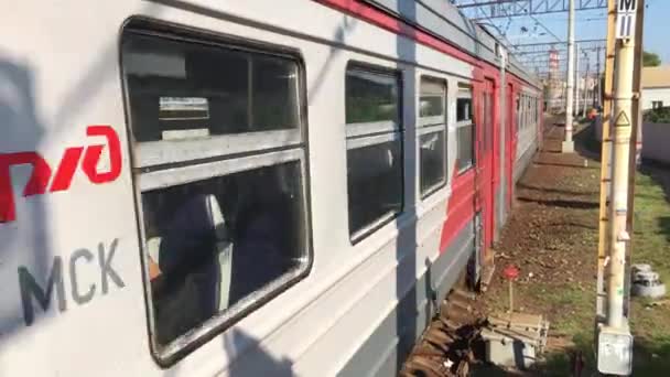 Bahn Fährt Vom Kalanchevskaya Bahnhof Moskau Richtung Depot — Stockvideo