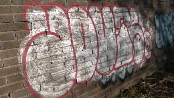 Corto Clip Graffiti Aleatorio Las Calles Edimburgo — Vídeos de Stock