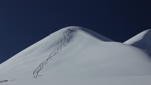 Esquiadores Heli Abordaje Las Hermosas Montañas Del Himalaya Solo Acceso — Vídeo de stock