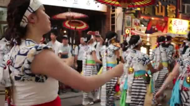 Desfile Durante Tenjin Matsuri Osaka Japón — Vídeo de stock