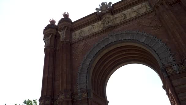 Arc Triomf Beelden Van Dag Van Barcelona — Stockvideo