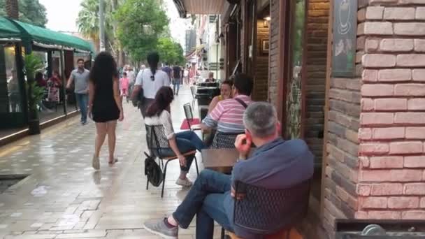 Pueblos Calle Peatonal Antalya Turquía — Vídeos de Stock