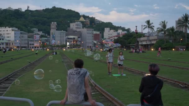 Menschen Aktivitäten Einem Park Kaoshiung Taiwan — Stockvideo