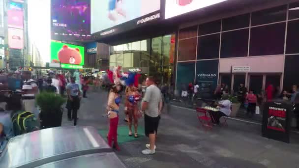 Time Square New York Boyalı Hanımlarının Zaman Geçidi — Stok video