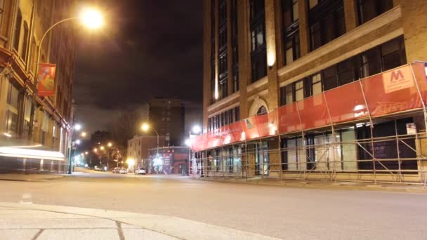 Time Lapse Las Calles Montreal Por Noche Noche — Vídeos de Stock
