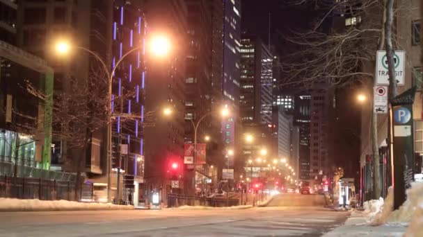 Time Lapse Montreal Streets Βράδυ Και Βράδυ — Αρχείο Βίντεο
