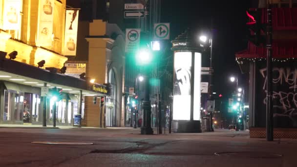 Time Lapse Una Strada Montreal Sera Notte — Video Stock