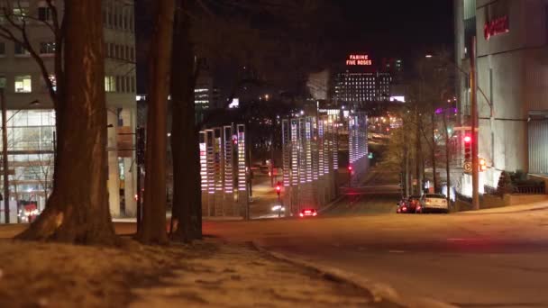 Time Lapse Una Strada Montreal Sera Notte — Video Stock