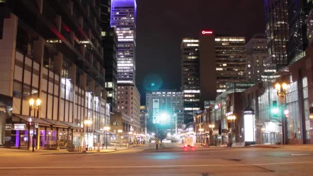 Time Lapse Una Strada Montreal Sera Notte — Video Stock