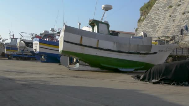 Рибні Човни Риболовній Гавані Селі Ерікайра Португал — стокове відео