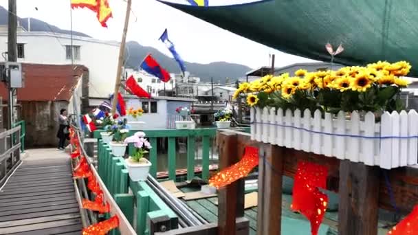 Casas Pesca Chinas Tai Fishing Village Hong Kong — Vídeos de Stock