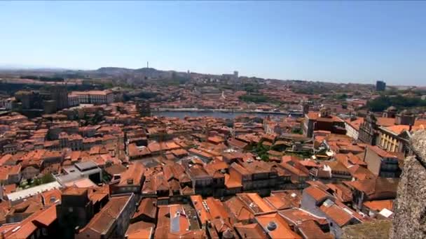 Porto Stad Portugal Flygfotografering — Stockvideo