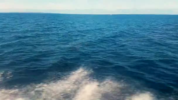 Vacker Havsutsikt Från Båten Adriatiska Havet Sin Finaste Det Ger — Stockvideo