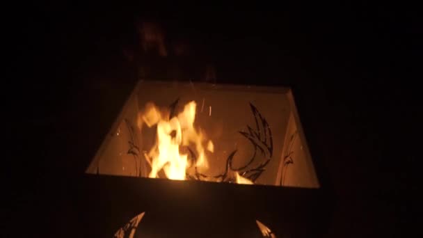 Kamp Ateşi Yakın Görünüm — Stok video