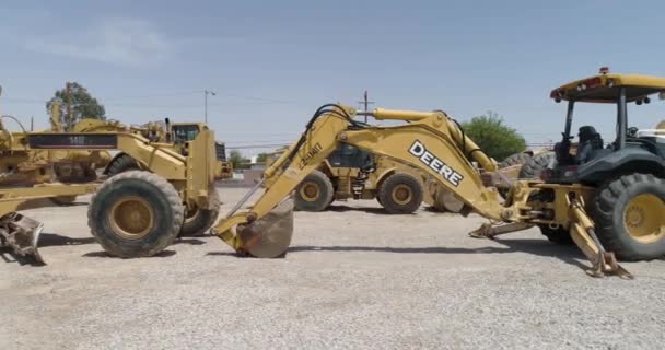 Drohne Flog Las Vegas Nevada Neben Großen Baumaschinen — Stockvideo