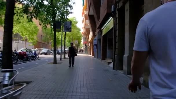 Camminando Strade Barcellona — Video Stock