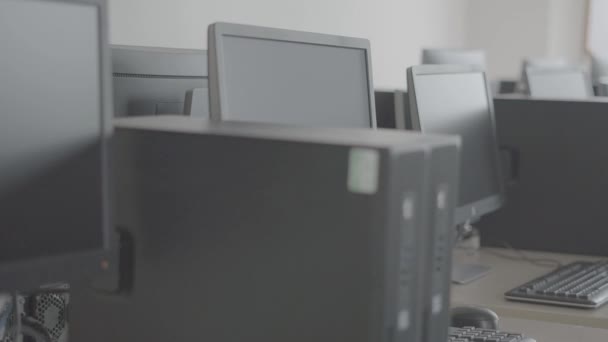 Εστίαση Ενός Εργαστηρίου Υπολογιστών Μια Τάξη — Αρχείο Βίντεο