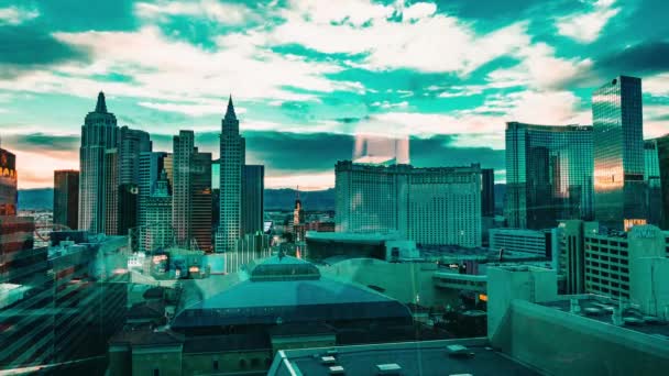 Ένα Timelapse Της Ταινίας Las Vegas Στροφή Από Μέρα Νύχτα — Αρχείο Βίντεο