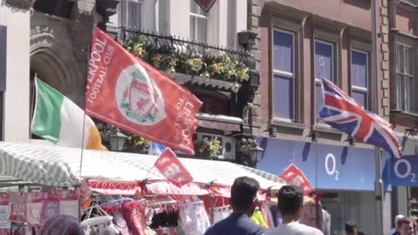 Liverpool Bandera Del Cámara Lenta — Vídeo de stock
