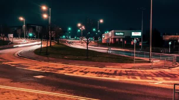 Bewegungszeitrahmen Von Lichtspuren Der Nacht Verkehr Und Straßen Bewegen — Stockvideo