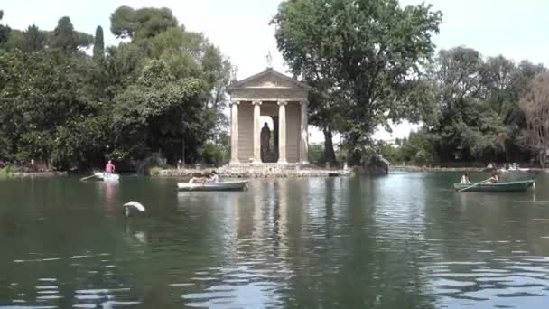 Roma Villa Borghese Artificial Lake Summer 2018 — Vídeo de Stock