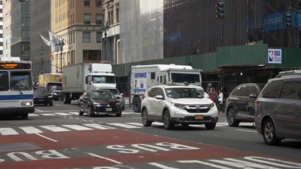 Movimiento Lento Del Tráfico Nueva York — Vídeos de Stock