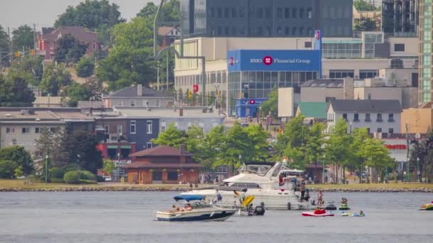 Timelapse Watercraft Kempenfelt Bay Barrie Ontario — Stock Video