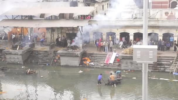 Cerimônia Religiosa Ghat Nepal — Vídeo de Stock