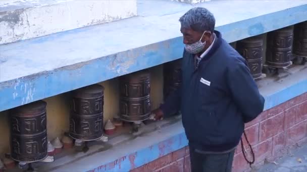 Spiti Valley Kall Öken Bergsdal Ligger Högt Himalaya Bergen Den — Stockvideo